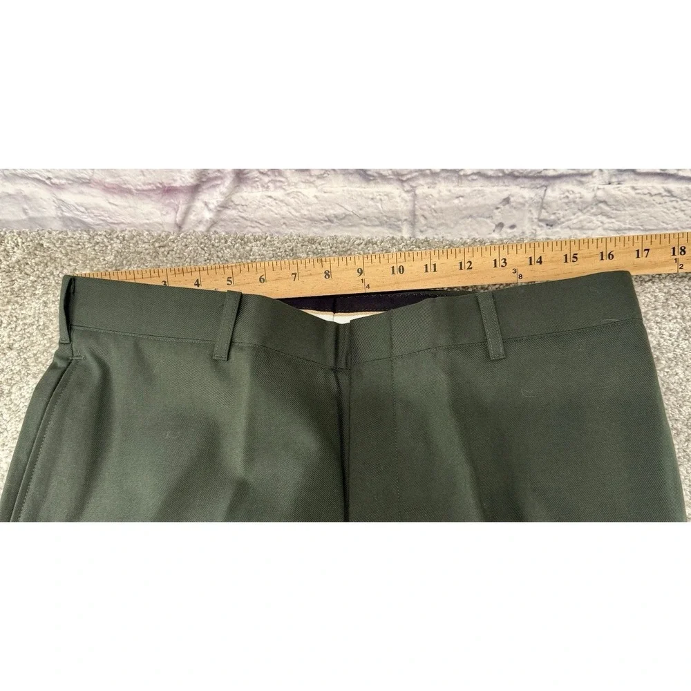 Tennessee Apparel Corp Mens Army Green AG-489 Poly Wool Dress Trousers 36S